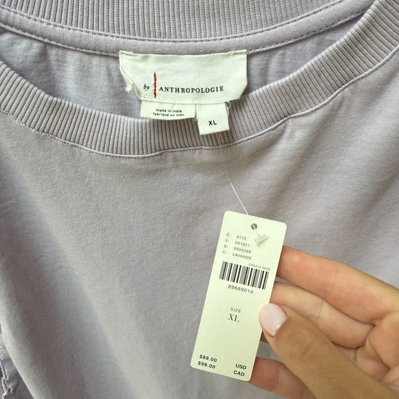 Anthropologie Purple Ruffled Embellished Blouse - Picture 3 of 3